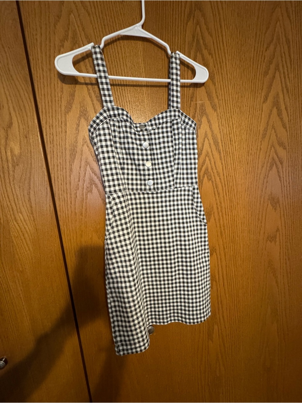 No Boundaries Black and White Gingham Mini Dress